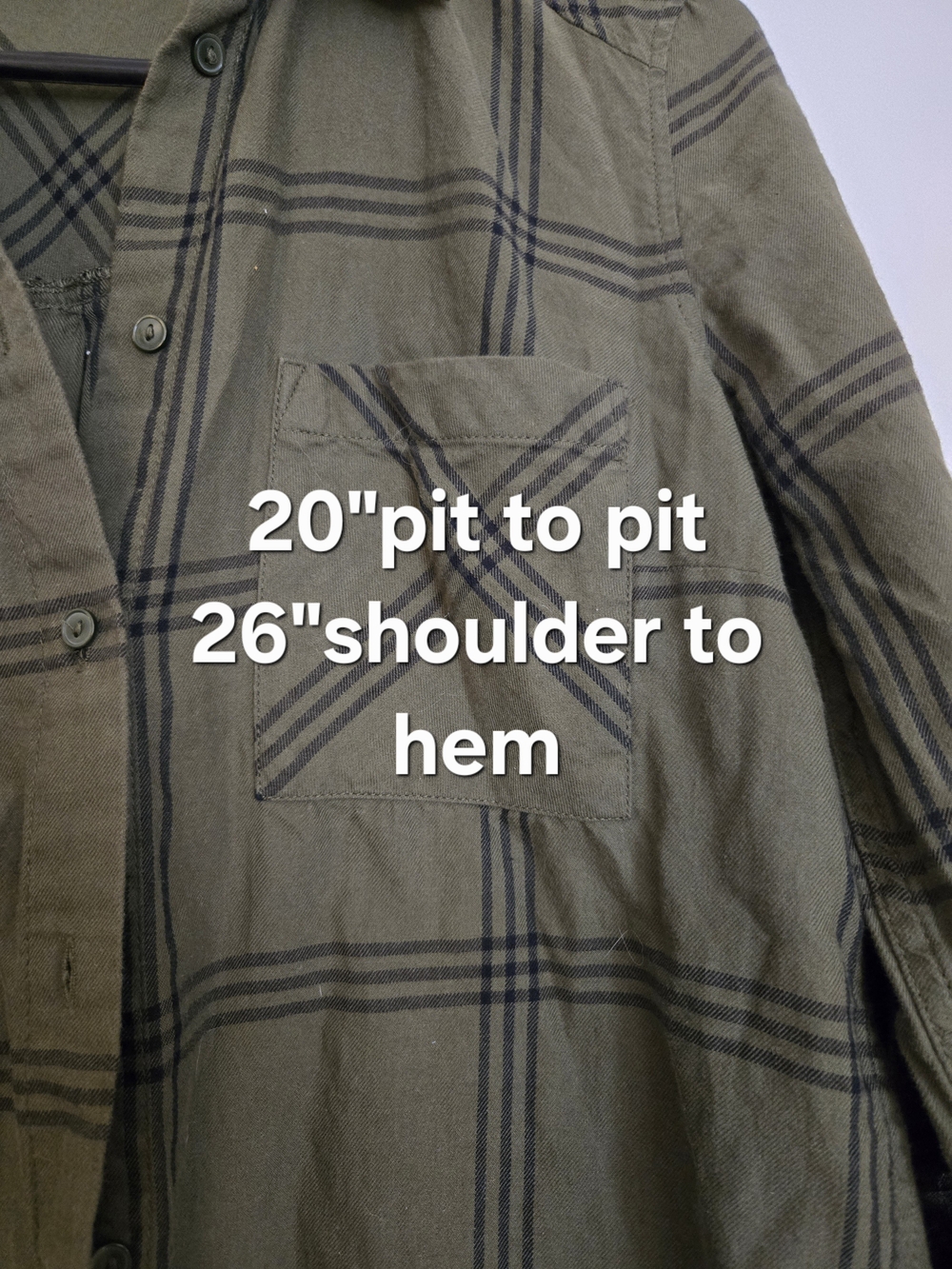 4/$15 Olive Green Plaid Button-Up Shirt Fisherman Top Women's Sz 8 Boho Casual - Picture 6 of 7
